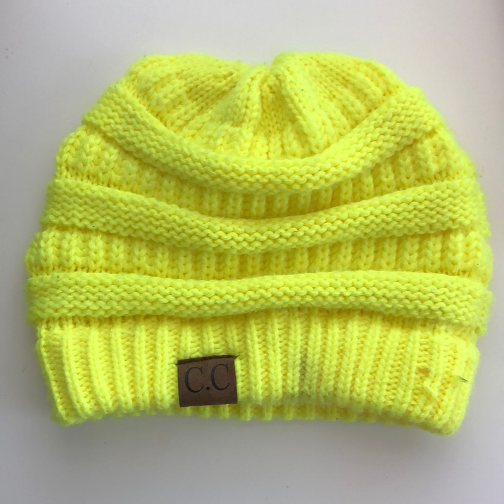 C.C Florescent Yellow Knitted Hat